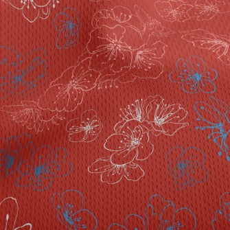 Simple Lines Cherry Blossom Athletic Mesh Flat Back