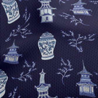 Chinese Blue And White Porcela Athletic Mesh Flat Back