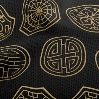 Chinese Traditional Symbols Athletic Mesh Flat Back