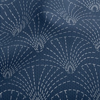 Traditional Sashiko Embroidery Athletic Mesh Flat Back