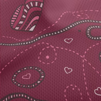 Line Love And Dotted Line Athletic Mesh Flat Back
