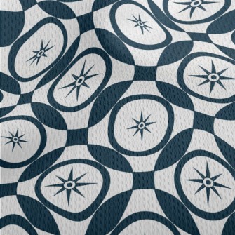 Compass And Intersecting Circl Athletic Mesh Flat Back