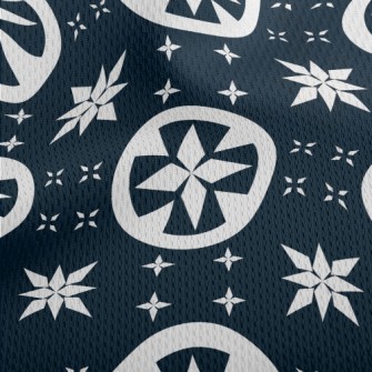 Star Pattern And Circle Athletic Mesh Flat Back