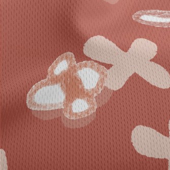 Hand Drawn Small Flower Doodle Athletic Mesh Flat Back