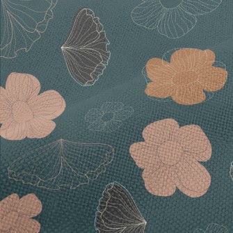 Elegant Hand Painted Flowers Performance Linen