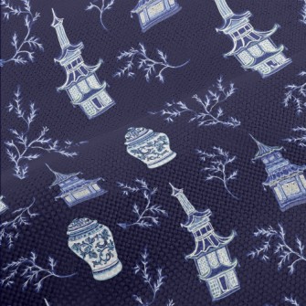 Chinese Blue And White Porcela Performance Linen