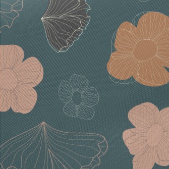 Elegant Hand Painted Flowers Twill