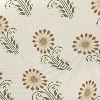 Retro Cartoon Sunflower Twill