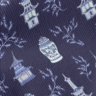 Chinese Blue And White Porcela Standard Corduroy