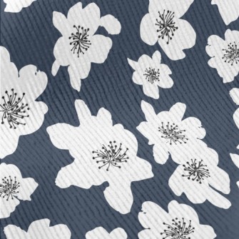 Abstract White Flowers Standard Corduroy