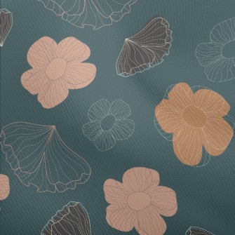 Elegant Hand Painted Flowers Dobby