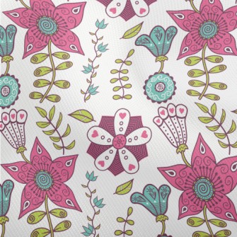 Artistic Hand Drawn Flowers Dobby