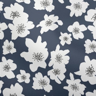 Abstract White Flowers Dobby