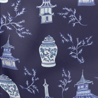 Chinese Blue And White Porcela Stretch Ponte