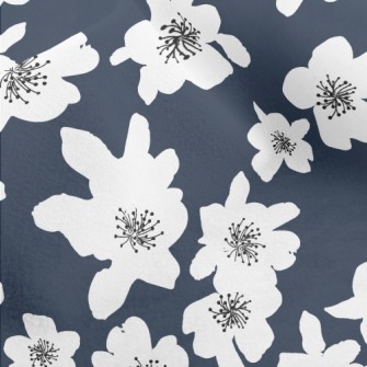 Abstract White Flowers Micro Fleece