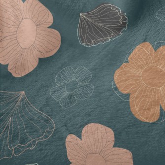 Elegant Hand Painted Flowers Minky