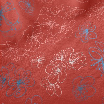 Simple Lines Cherry Blossom Minky