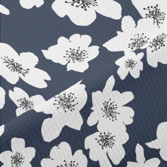 Abstract White Flowers Piqué