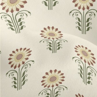 Retro Cartoon Sunflower Lightweight Performance Linen