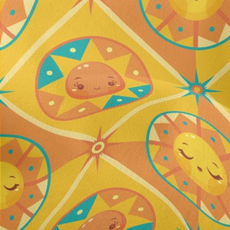 Cute Cartoon Sun Lightweight Performance Linen