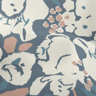 Abstract Modern Flowers Lightweight Performance Linen