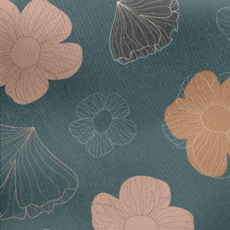 Elegant Hand Painted Flowers Jersey Backed Fleece