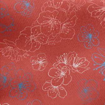 Simple Lines Cherry Blossom Jersey Backed Fleece