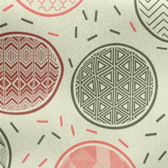 Geometric Pattern Round Jersey Backed Fleece