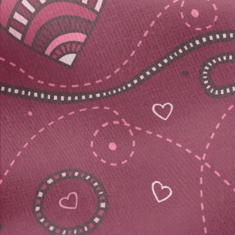 Line Love And Dotted Line Jersey Backed Fleece