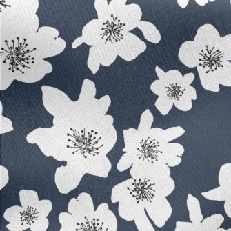 Abstract White Flowers Jersey Backed Fleece