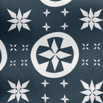 Star Pattern And Circle Jersey Backed Fleece