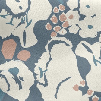 Abstract Modern Flowers Jersey Backed Fleece