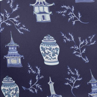 Chinese Blue And White Porcela Pongee