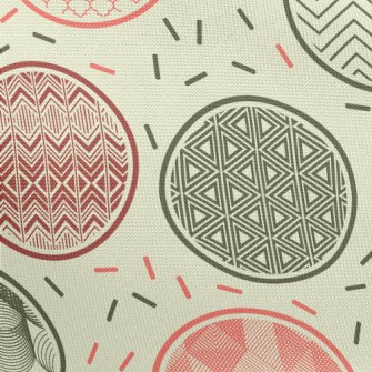 Geometric Pattern Round Pongee