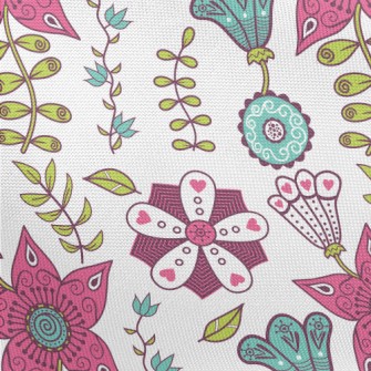 Artistic Hand Drawn Flowers Pongee