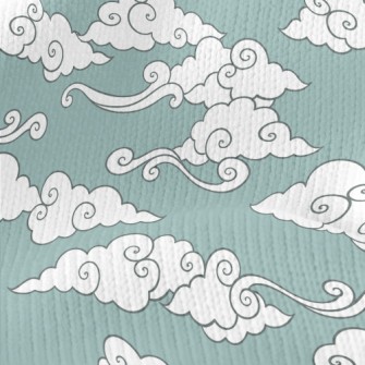 Cute Cartoon Blue Sky Stretch Jersey