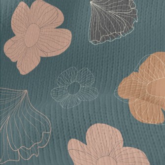 Elegant Hand Painted Flowers Stretch Jersey