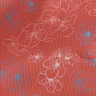 Simple Lines Cherry Blossom Stretch Jersey