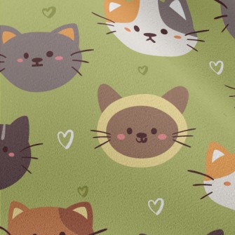 Round And Cute Cats Chiffon