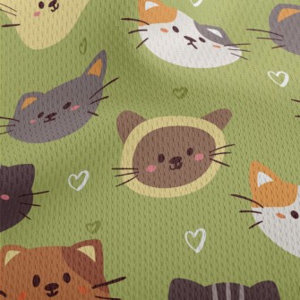 Round And Cute Cats Athletic Mesh Flat Back