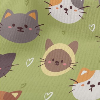 Round And Cute Cats Terry