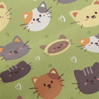 Round And Cute Cats Performance Linen