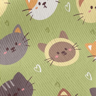 Round And Cute Cats Standard Corduroy