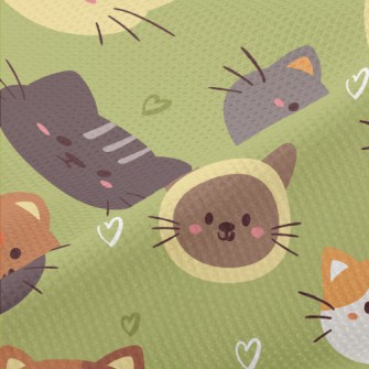 Round And Cute Cats Piqué