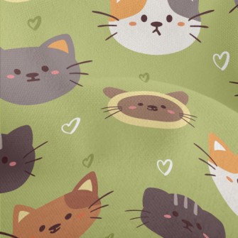 Round And Cute Cats Lightweight Performance Linen