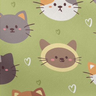 Round And Cute Cats Pongee