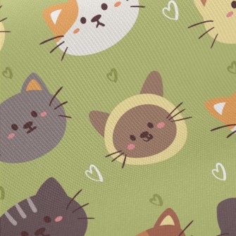 Round And Cute Cats Midweight Cotton Poplin