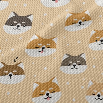 Naughty Thick Eyebrow Shiba In Birdseye Piqué