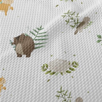 Picture Book Style Cute Animal Birdseye Piqué