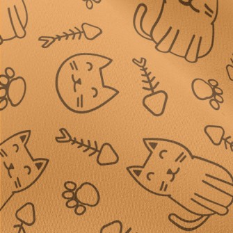 Simple Lines Cute Cat Chiffon